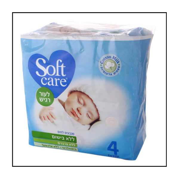 مناديل مبللة للبشرة الحساسة برائحة لطيفة Soft Care – 4 × 72 منديل