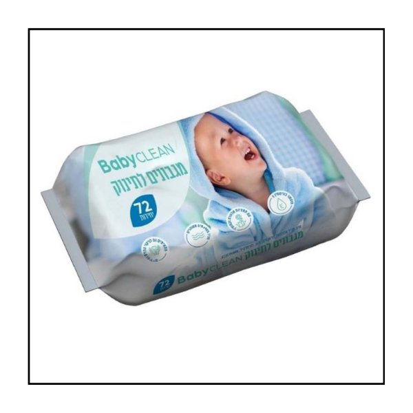 محارم مبلولة BABY CLEAN ‏72 محرمة × كرتون (36 عبوة)