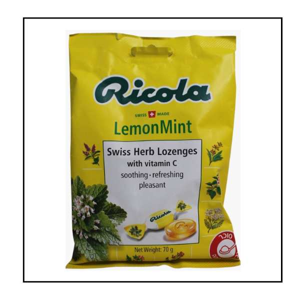 ريكولا – ملبس ليمون ونعنع مع فيتامين C – 70 غم – كرتون 12 حبة