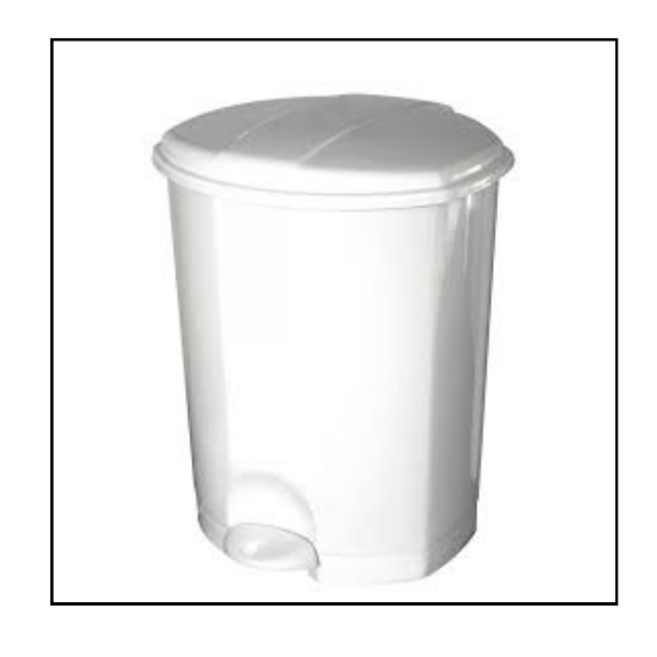 سطل نفايات بلاستيك مع دعسة – 30 لتر – ابيض