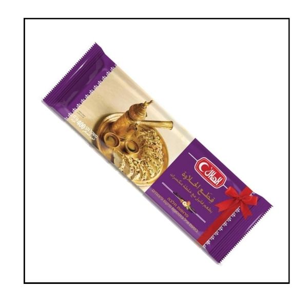 حلاوة الهلال قطع بطعم فانيل مع خلطة مكسرات 400 غم