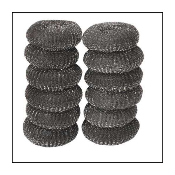 خريس كعك خشن كرات حديدية لتنظيف الستانلس ستيل (50 غم) – 12 قطعة