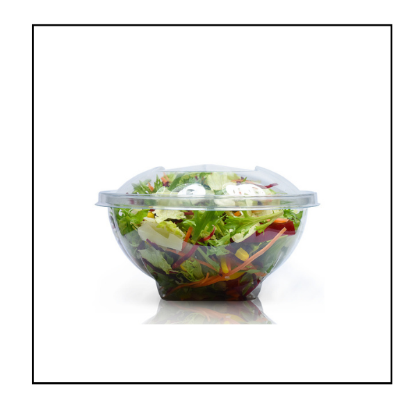 علبة سلطة قبة بلاستيك 375 مل – 600 حبة بالكرتونة (SLR) 