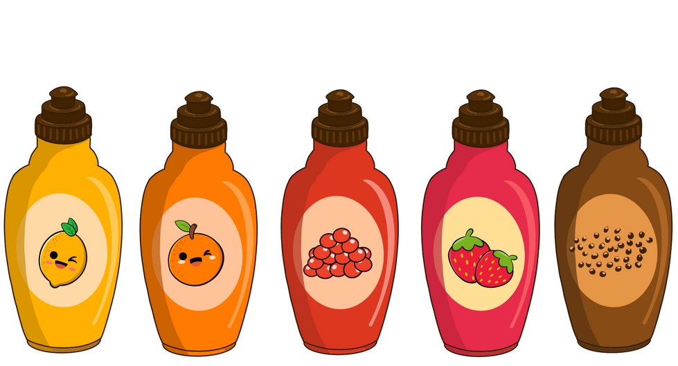Dressing syrup bottles