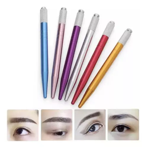 Miniatura: Tebori + 5 Agujas Microblading Profesional Rosa