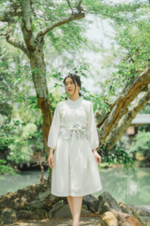SHELLY DRESS+ OBI BELT in White