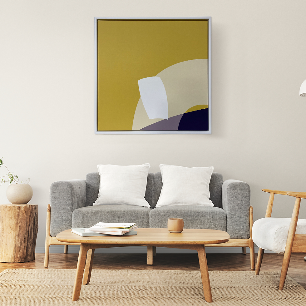 Thumbnail: Geometric Blue and Yellow Giclee canvas