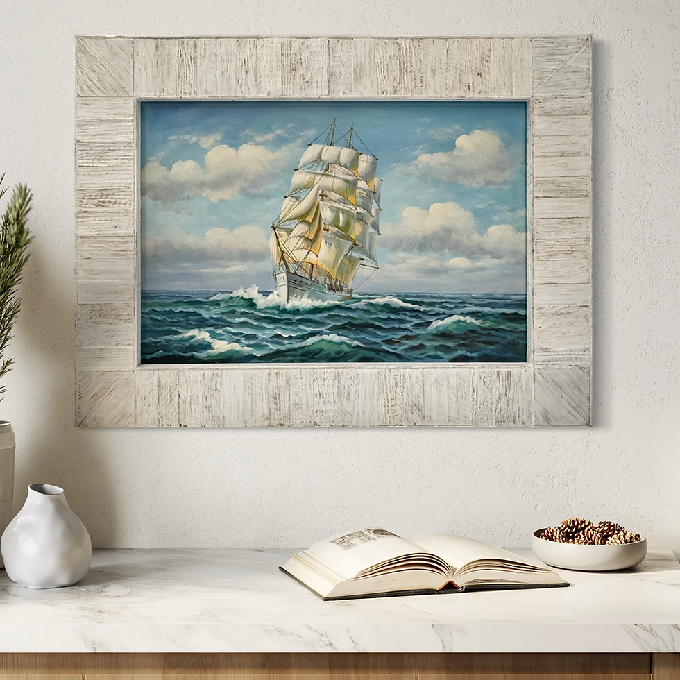 Thumbnail: Pounding the Waves Oil Painting 34.5"x46.5"