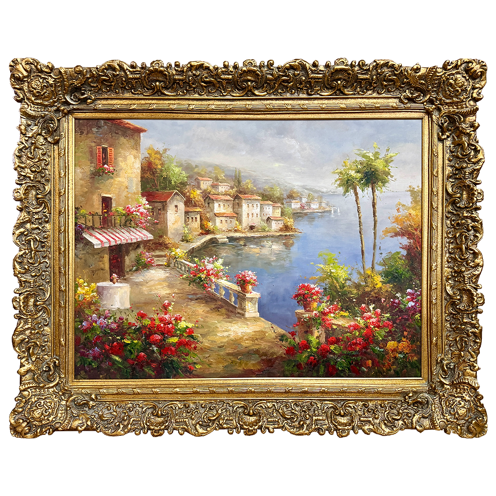 Thumbnail: Vacation Harbor Oil Painting 50"x62.25"