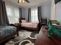 Second bedroom with two twin beds.