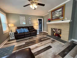 Living room with large couch