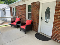 Large out door seating, covered patio_
