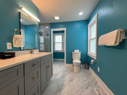 Master bathroom with toiletries provided.