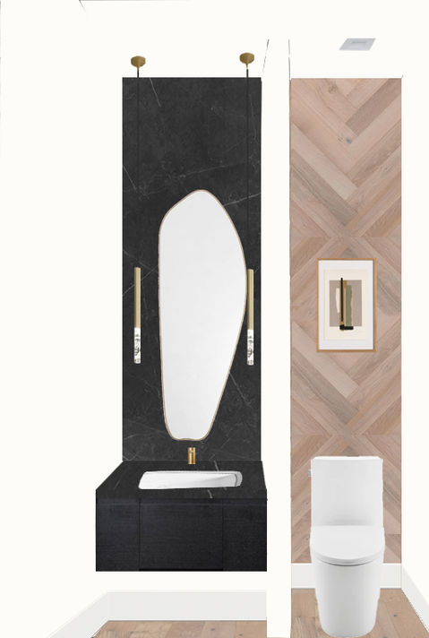 3D render, Boise Interior Designer, Monica Macha, Custom Home, Eagle Idaho, Powder Room