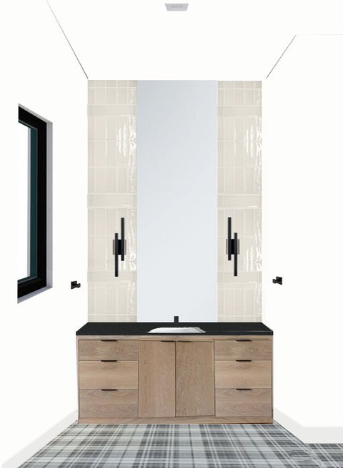 kids bath, 3D render, Eagle Idaho, Custom Home, Modern Farmhouse, Interior Design, Monica Macha