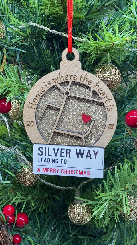 Thumbnail: Home is where the heart is - personalised hanging bauble / Christmas tree decora