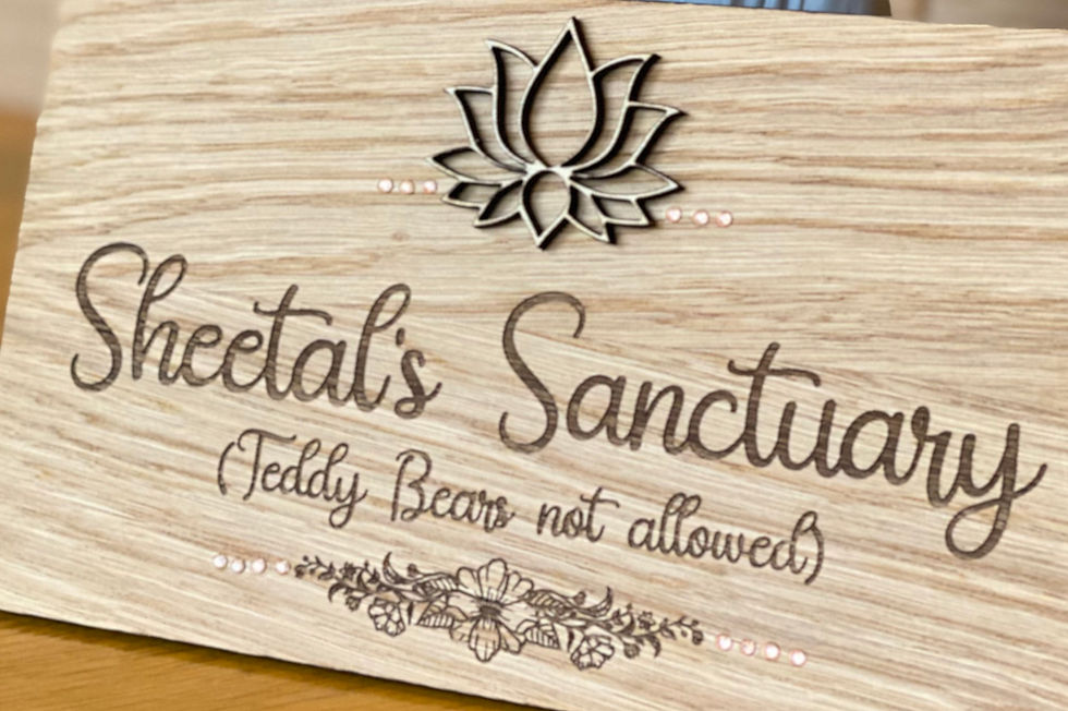 Thumbnail: Personalised sanctuary door sign / religious / meditation door sign 