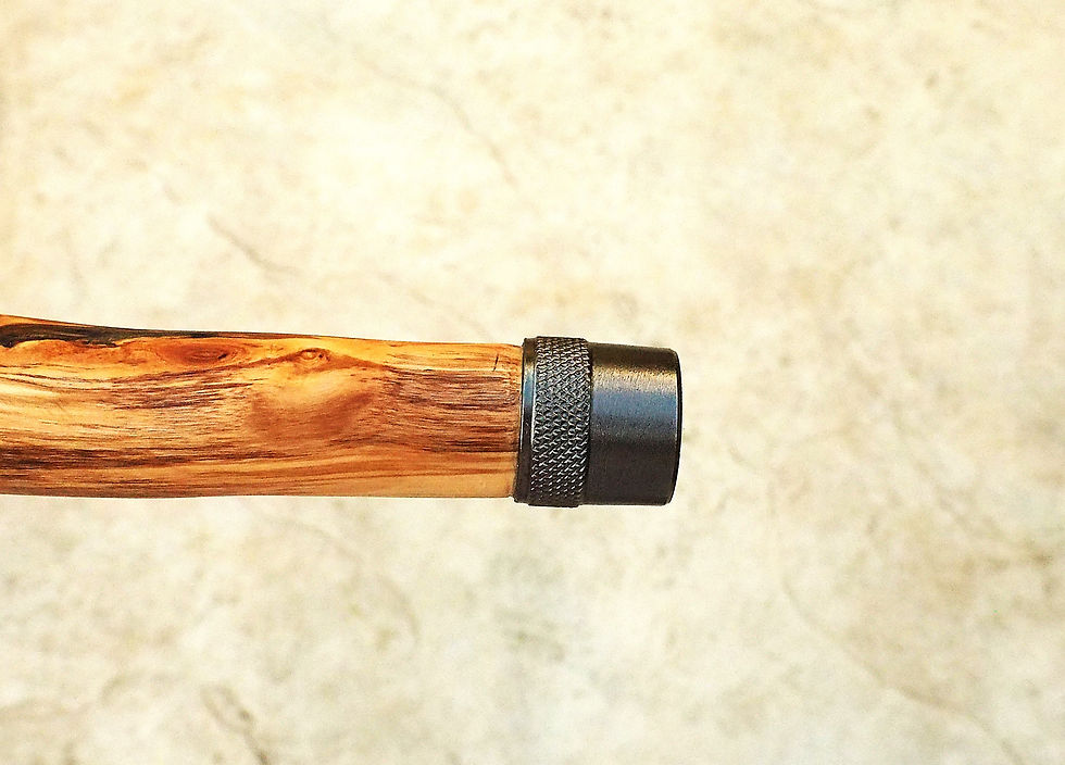 Thumbnail: 90cm  olive wood with "zebra" stripes .