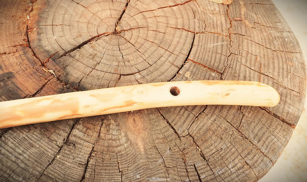 Thumbnail: 43.5" olive wood "Bald" walking stick