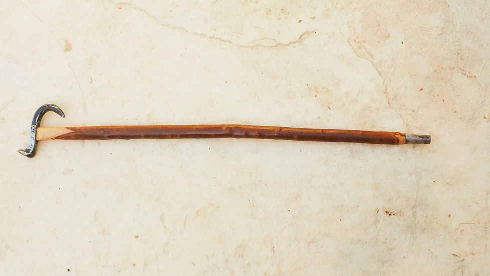 Thumbnail: curved rail road spike walking cane