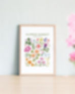 affiche illustrée pastel herbier flower market