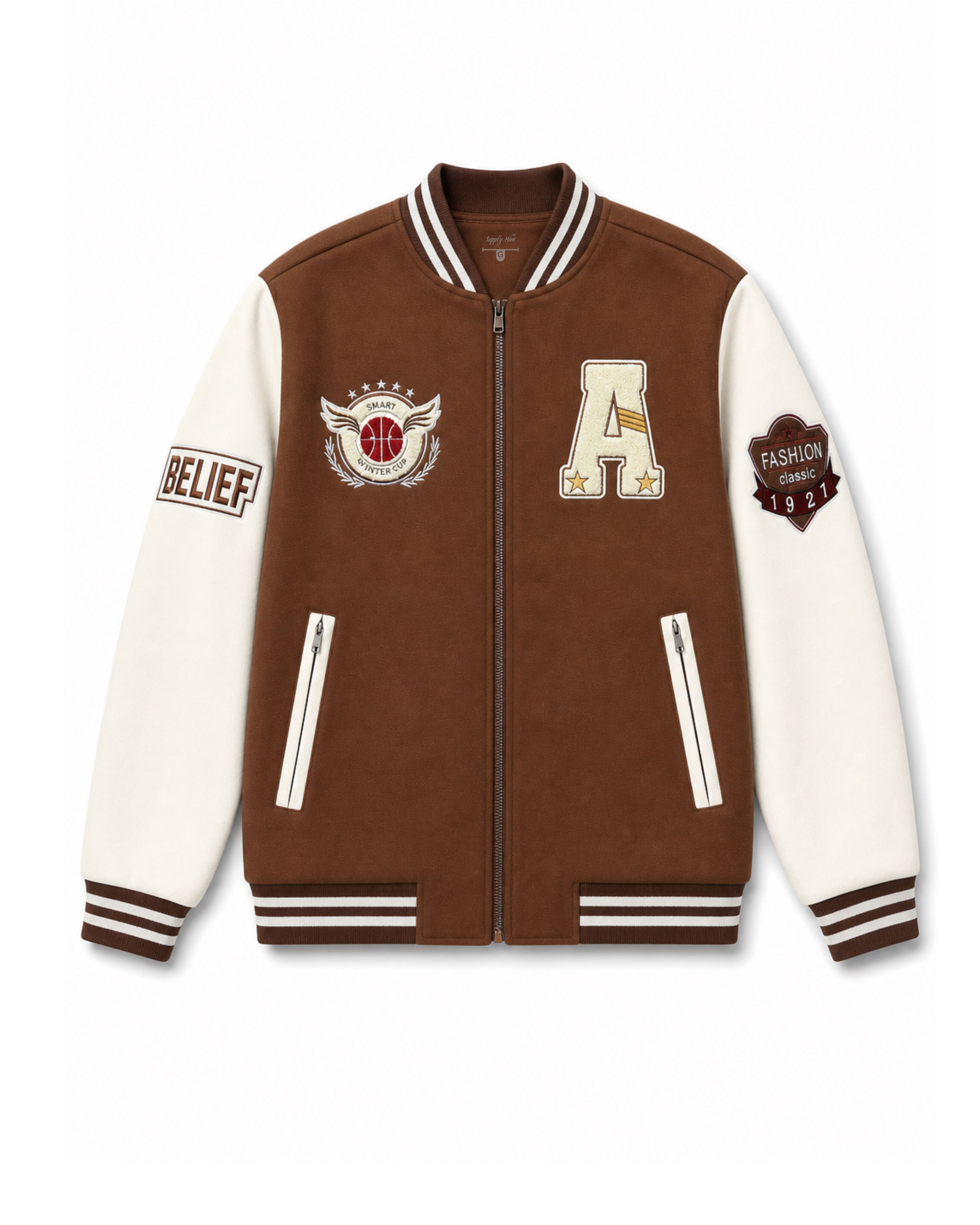 Jaqueta Beisebol Classic - Marrom