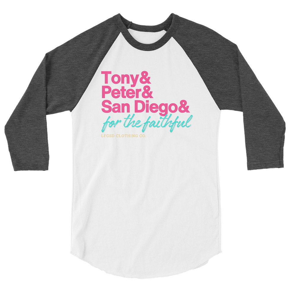 Thumbnail: Tony & Peter & San Diego & For the Faithful LFGSD Raglan Shirt