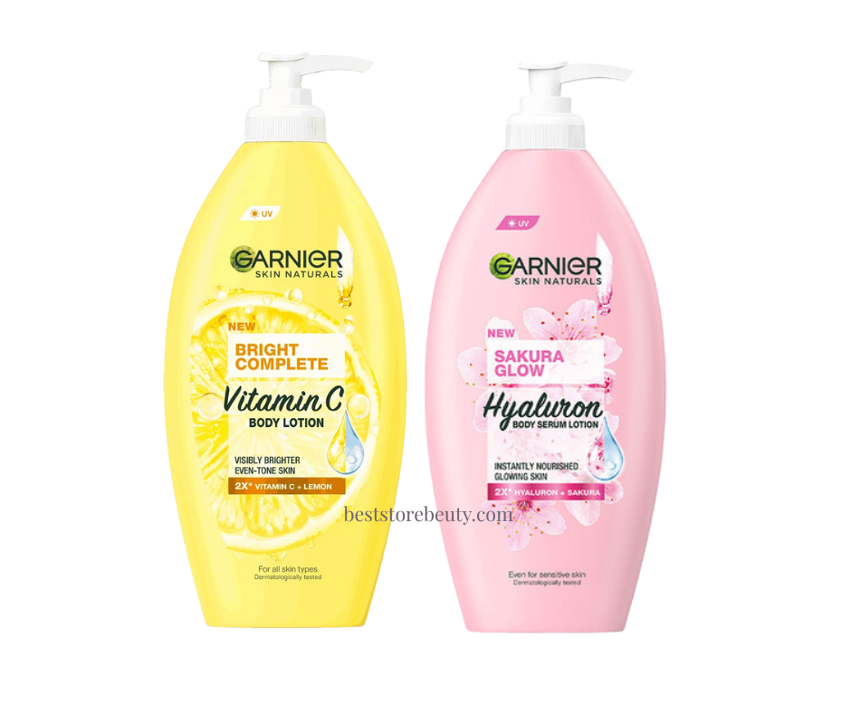 Garnier Bright Complete Vitamin C + Sakura Glow Hyaluron Body Lotion 400ml Duo
