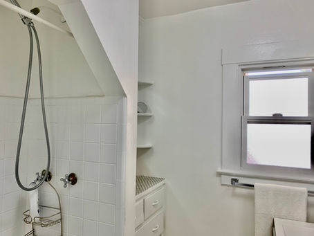 Bathroom with storage cabinet