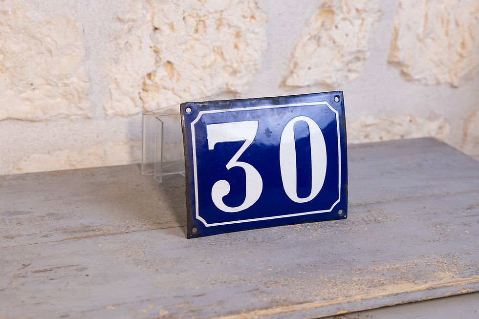 Miniature : Plaque émaillée de porte (No 30)
