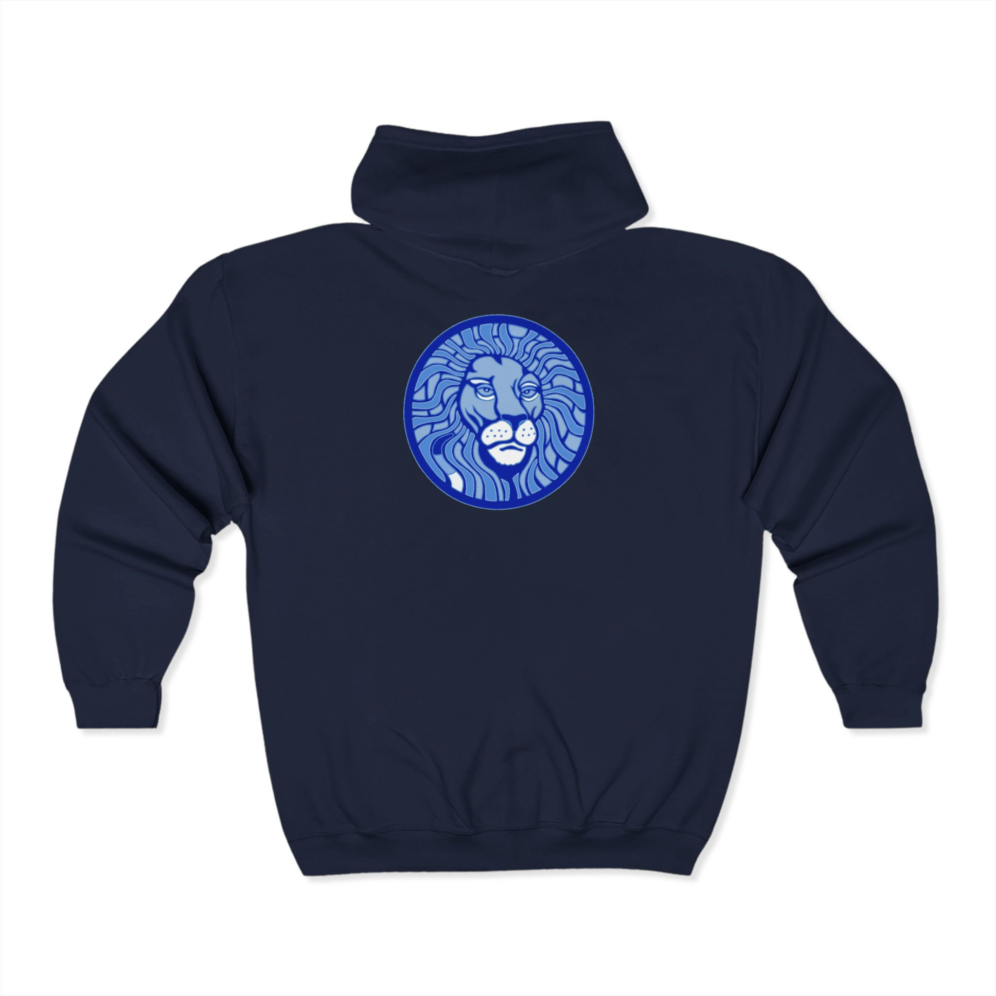 Blue Patch Lion Full Zip Hooded Sweatshirt