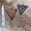 Thumbnail: Hand Stamped Leather Triangle Earrings