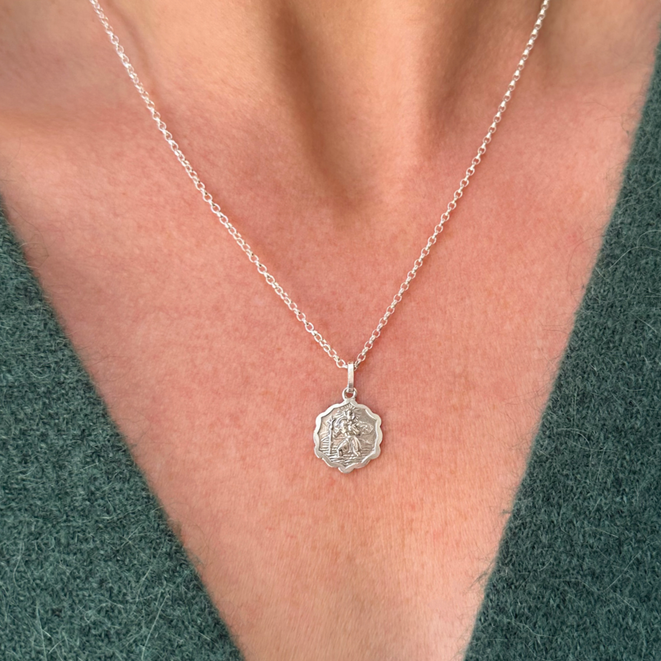Women's Vintage Silver St Christopher