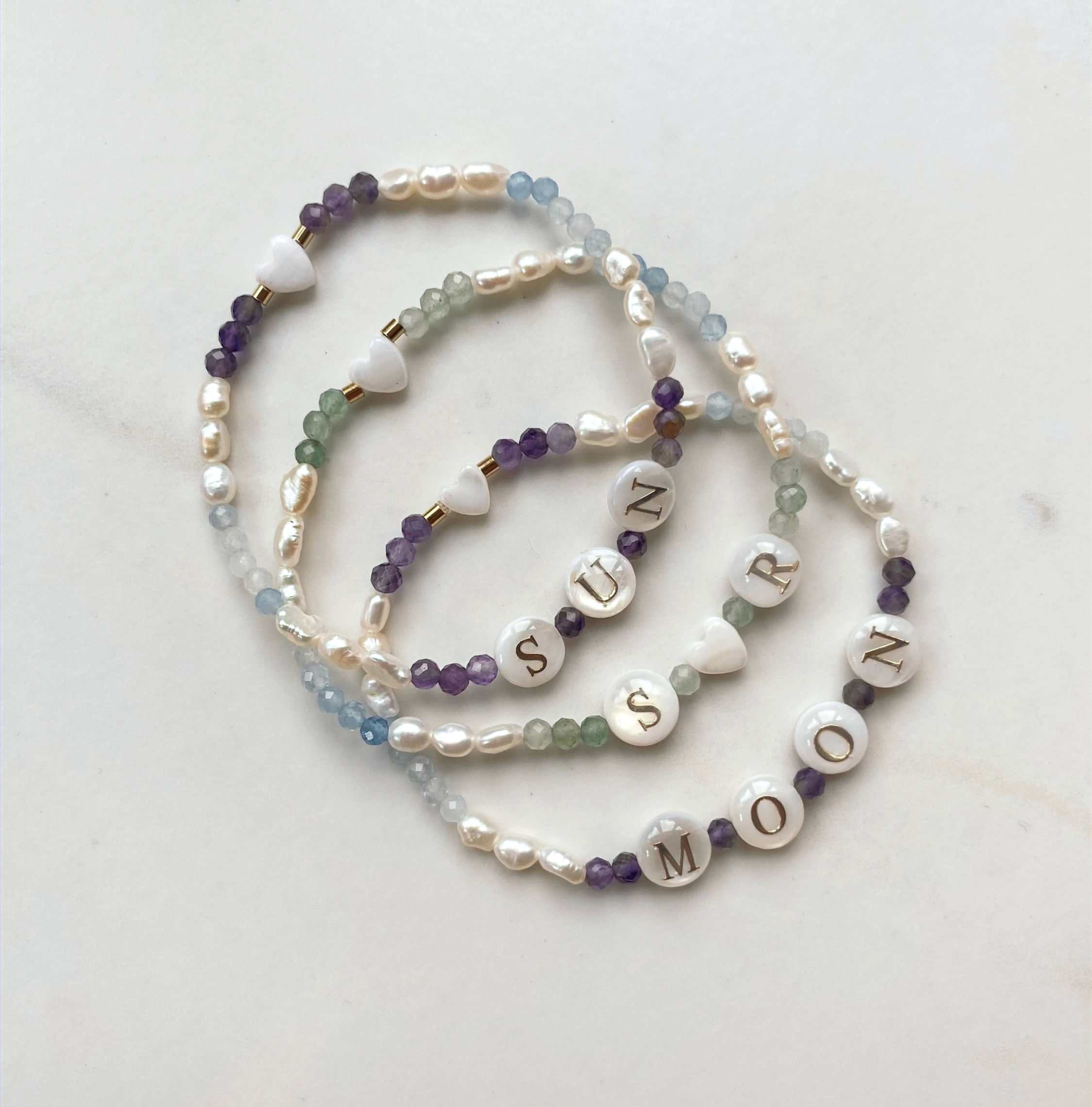 Mother of Pearl Name Bracelet