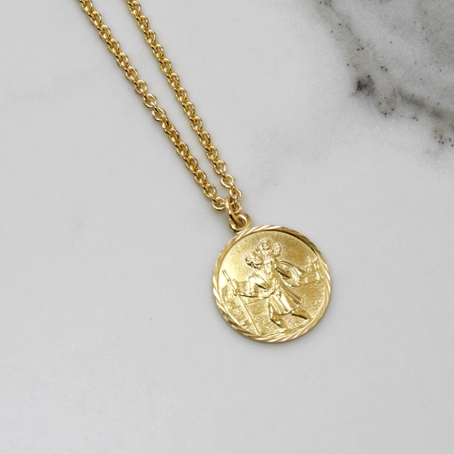 Men's Vintage St Christopher in Gold Vermeil