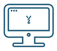 Computer monitor with yarnspirations icon icon