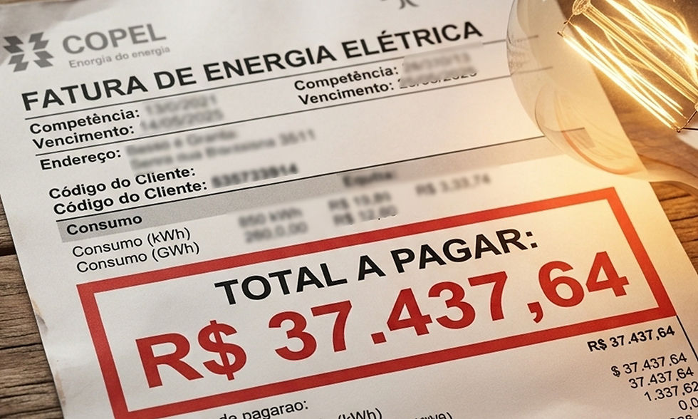 Idoso será indenizado após débito de R$37 mil por erro em conta de luz