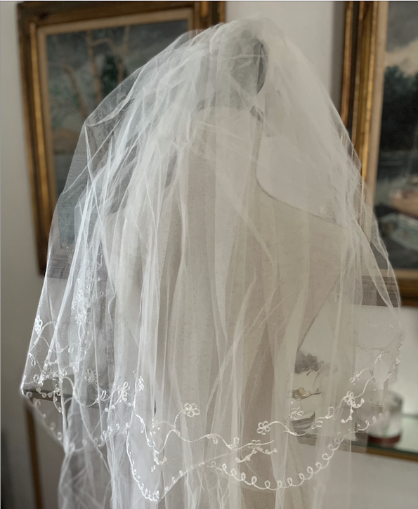 Thumbnail: Silk Embroidered European Vintage Bridal House Of Tiaras Veil