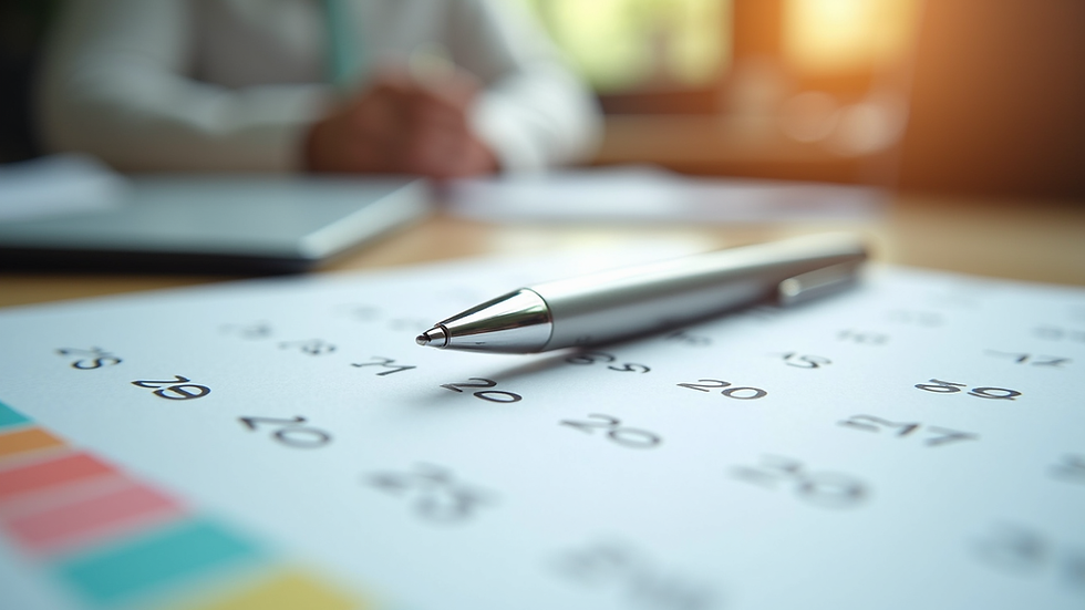 Close-up view of a calendar and pen on a desk, symbolizing scheduling counseling sessions