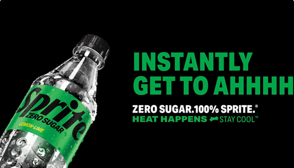 Zero Sugar, 100% Sprite:
Global Campaign Shows...