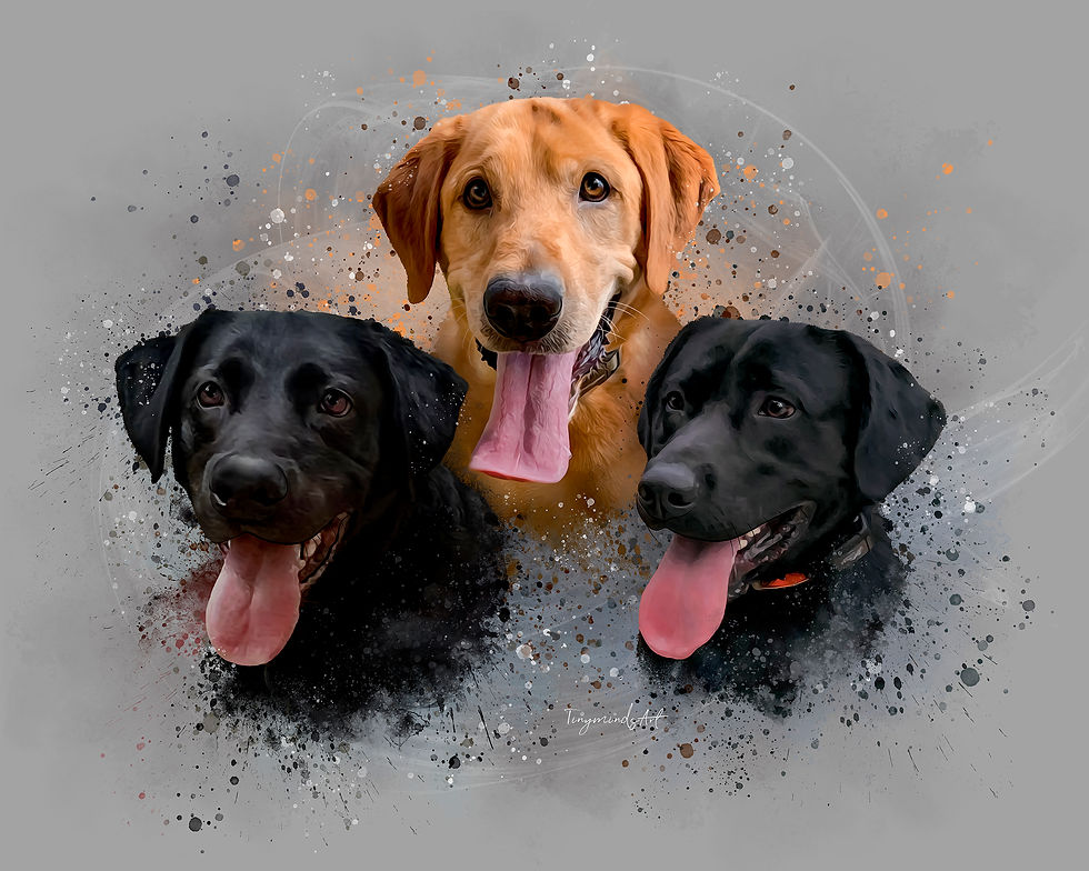 Thumbnail: Custom Dog Portrait Splashy Style | Memorial Pet Portrait