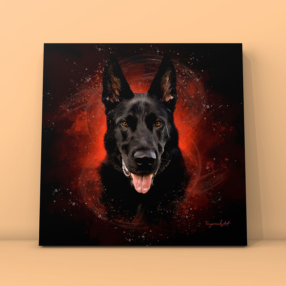 Thumbnail: Custom pet portrait on canvas Splashy style