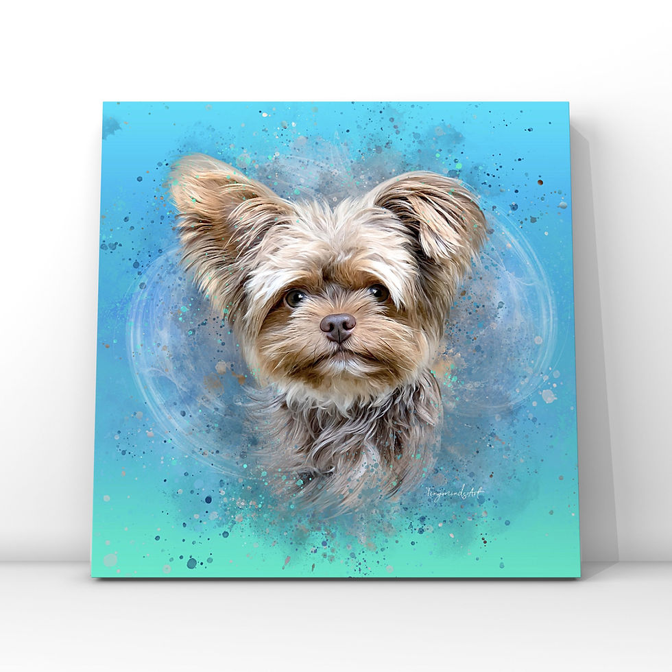 Miniatura: Custom pet portrait on canvas Splashy style