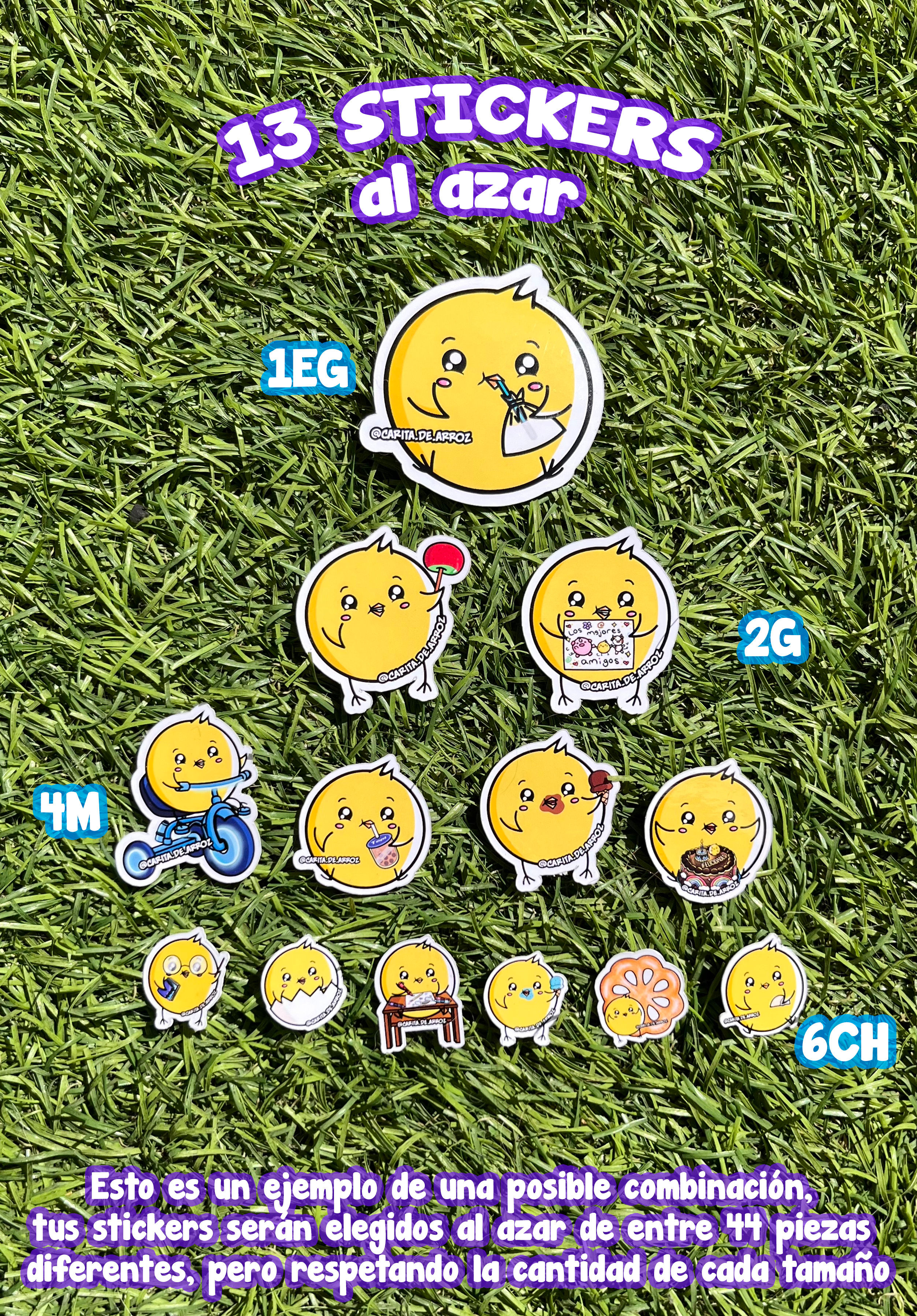 STICKERS CARMELO solo | 13 piezas | AL AZAR