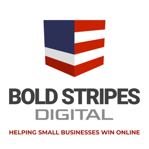 Bold Stripes Digital business logo with tagline Helping Small Businesses Win Online