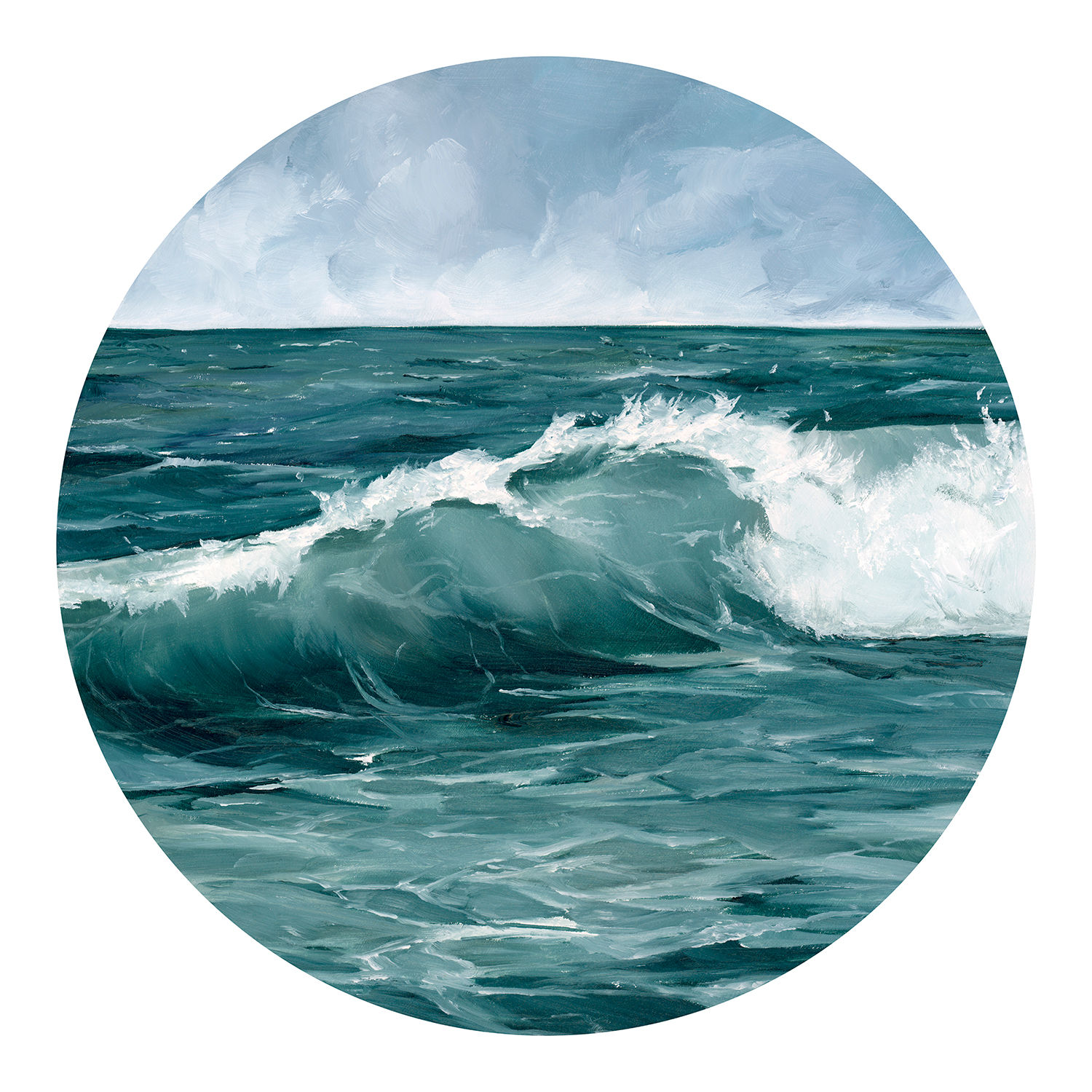 Coastal art print of crashing wave
