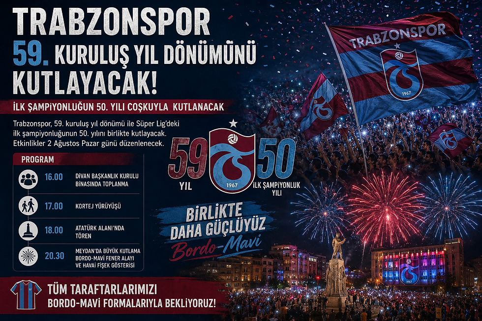 Trabzonspor, kuruluşunun 59. yıl dönümünü kutlayacak