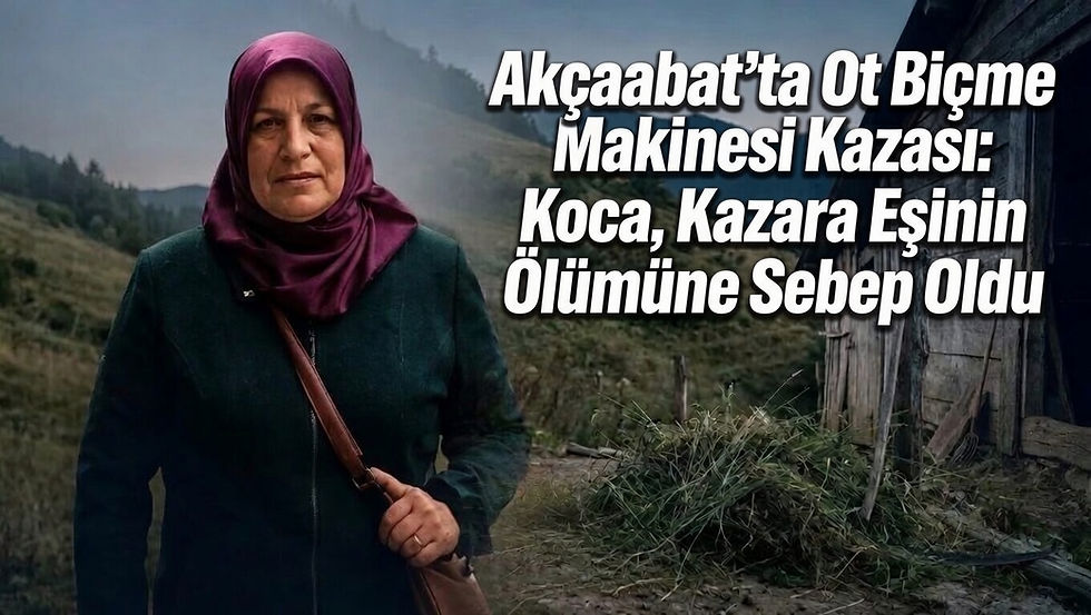 Akçaabat’da Ot Biçme Makinesi Kazası: Koca, Kazara Eşinin Ölümüne sebep oldu.