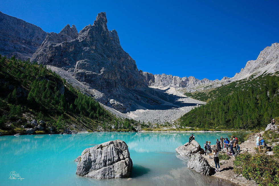 Lago Sorapis, Complete with Blue Sky and Instagrammers