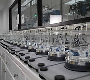 Lab jar test showing heavy metal removal in wastewater treatment